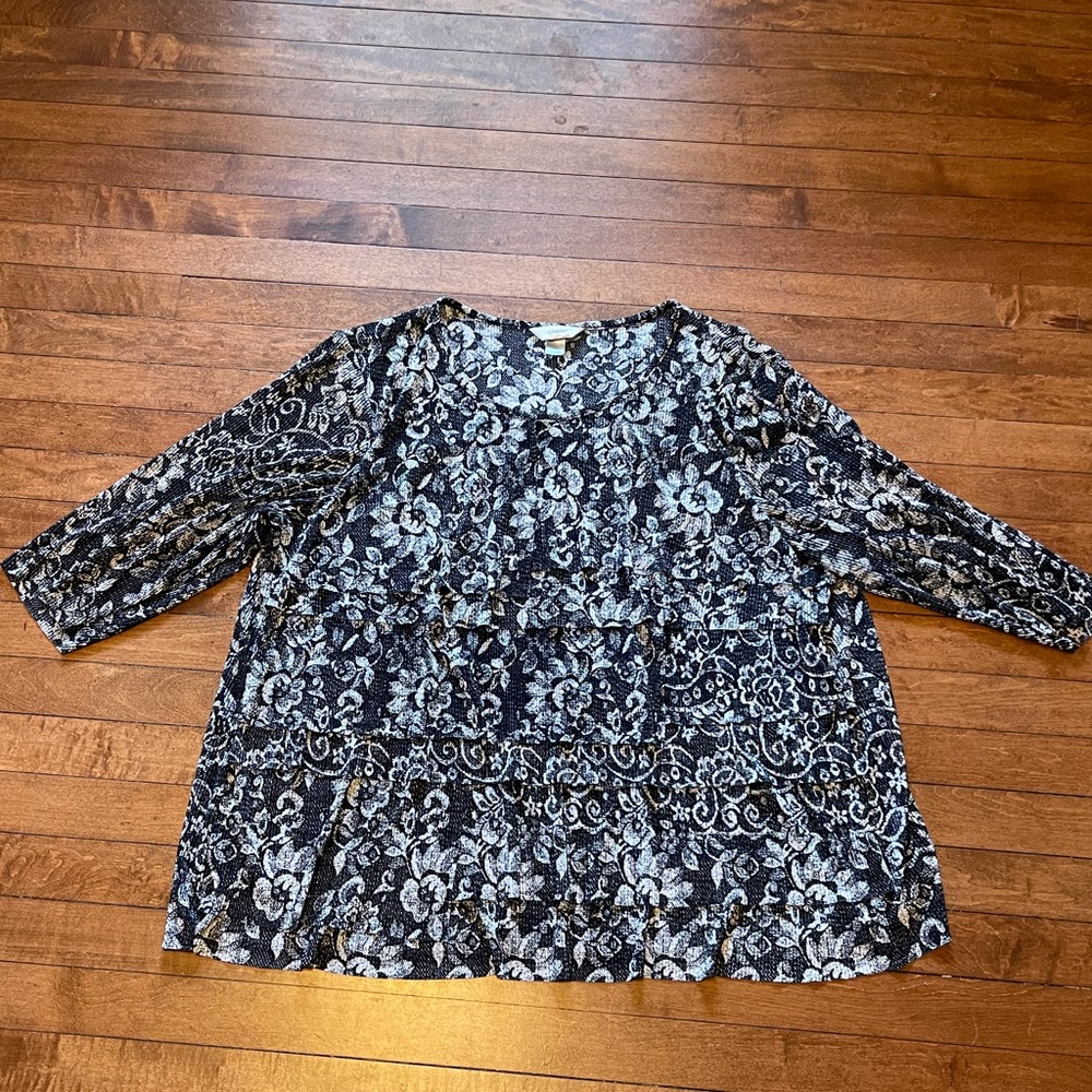 Colorful short to long sleeve dress tops  size 2X bundle - Picture 3 of 5